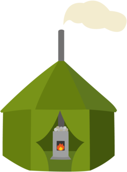 テントサウナのイラスト